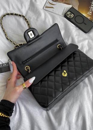 Жіноча сумка гладка шкіра в стилі  BAG chanel гладка шкіра чорна7 фото