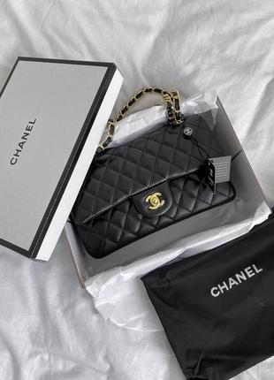 Жіноча сумка гладка шкіра в стилі  BAG chanel гладка шкіра чорна9 фото