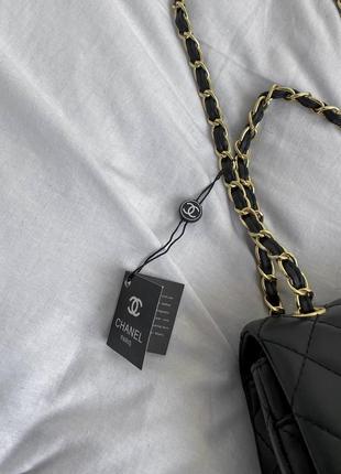 Жіноча сумка гладка шкіра в стилі  BAG chanel гладка шкіра чорна8 фото
