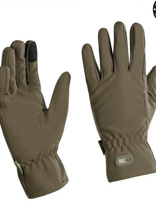 M-tac демісезонні рукавички soft shell olive, тактичні теплі рукавички олива, військові зимові рукавички