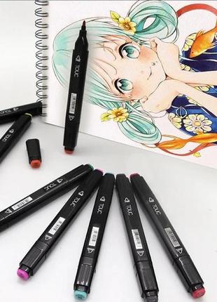 Маркери touch sketch marker black 80 шт. різнобарвні + сумка5 фото