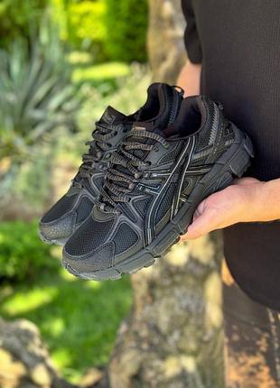 Кроссовки мужские черные, кожа+сетка 41-45р