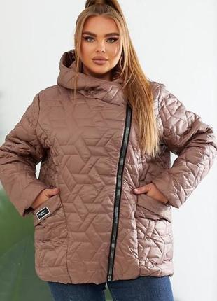 Демисезонная женская куртка, мокко