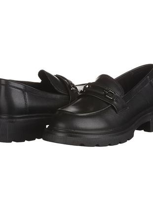 Женские черные кожаные лоферы plps 90081