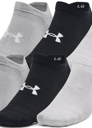 Шкарпетки ua essential no show 6pk білий, сірий, чорний уні lg