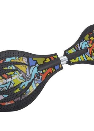 Вейвборд schildkröt waveboard good vibes graffiti чорний, мультиколор уні max:80 кг