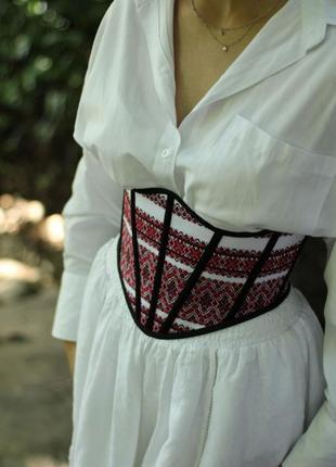 Корсет/корсаж з вишивкою. корсет вишиванка. з орнаментом. вишитий корсет підгрудний,...