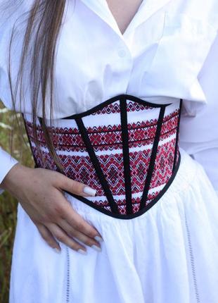 Корсет/корсаж з вишивкою. корсет вишиванка. з орнаментом. вишитий корсет підгрудний,...