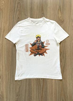 Мужская хлопковая футболка с принтом аниме naruto