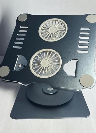 Подставка для ноутбука vhg s65 складная с кулерами, поворотная на 360*, dr. gray