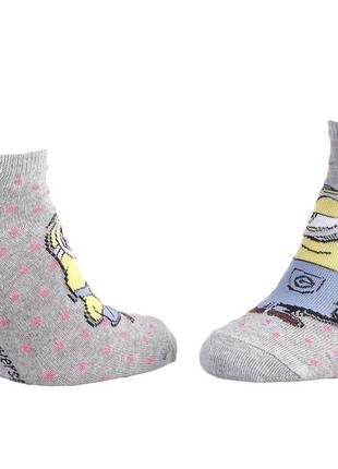 Шкарпетки minions  all over pois сірий діт 36-41