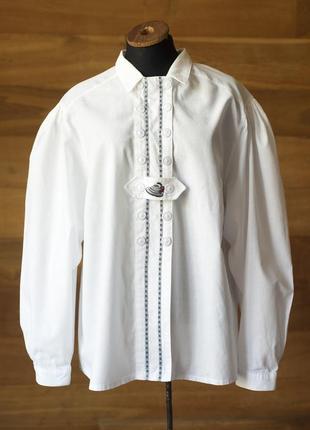 Біла вінтажна котонова блузка жіноча yessica, розмір 3xl, 4xl