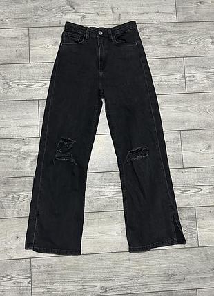 Джинсы рваные с дырками черные h&amp;m xxs-xs-s