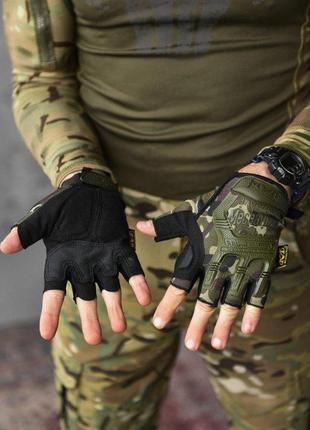 Парачатки тактичні mechanix m-pact® fingerless oliva gloves вт10234 фото
