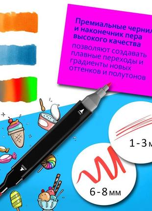 Хорошие маркеры для скетчей 120 шт, маркер для скетчинга двусторонний, набор df-922...