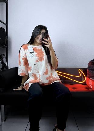 Футболка jordan tie dye оверсайз джордан тай дай платье