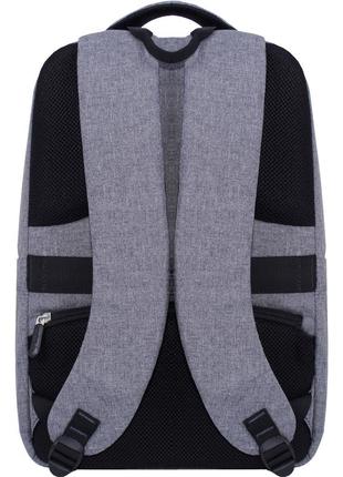 Деловой рюкзак городской для ноутбука senior 17 л. серого цвета с плотной спинкой3 фото