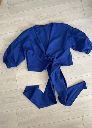 Неймовірна яскрава бавовняна блуза на запах