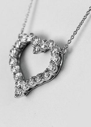 Подвеска серебряное сердечко tiffany! цепочка на шею сердечко )5 фото