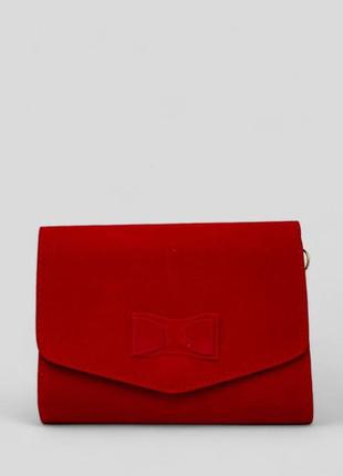 Замшевый клатч, цвет красный, 244r6918-1