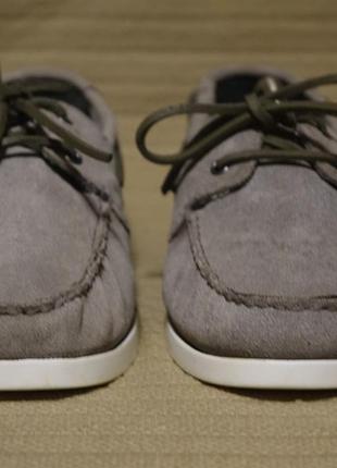 М'які шкіряні топсайдери сірого кольору asos англія 9 р.(28 см.)2 фото