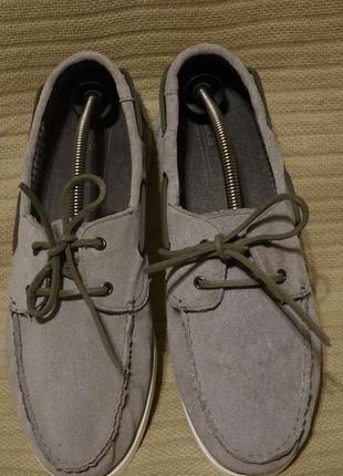 М'які шкіряні топсайдери сірого кольору asos англія 9 р.(28 см.)3 фото