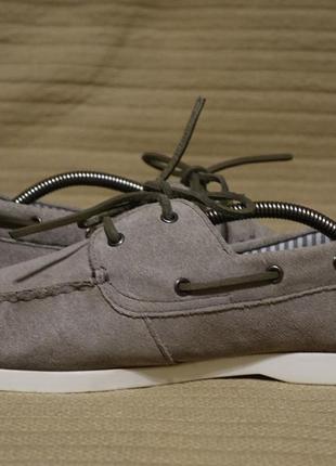 М'які шкіряні топсайдери сірого кольору asos англія 9 р.(28 см.)6 фото
