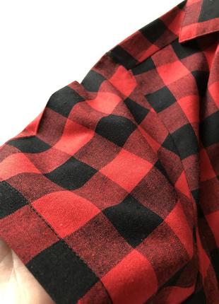 Рубашка черно-красная рубашка в клетку в клетку рубашка