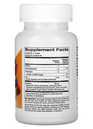 California gold nutrition, zinc plus, пастилки с цинком для детей, натуральный мандариновы...