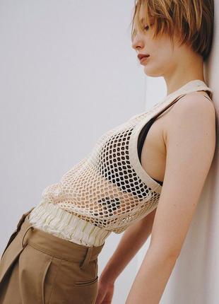 Сетчатый топ майка сетка zara