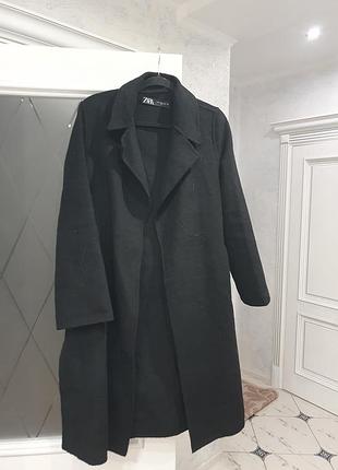 Стильное шерстяное пальто тренч zara
