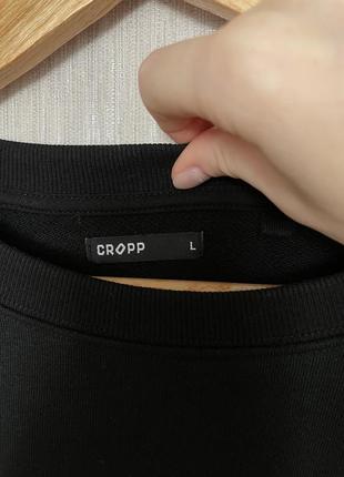 Кофта світшот топ з довгим рукавом тату чорний cropp9 фото