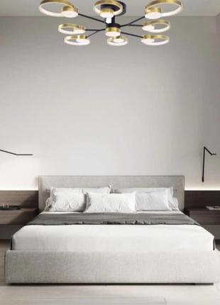 Люстра светодиодная акриловая sirius ш 1313/9 black+gold2 фото