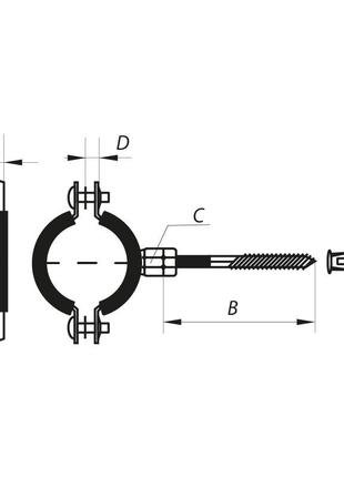 Хомут трубний оцинкований koer kcb.20 2" (60-64) чорний (kr2800)4 фото