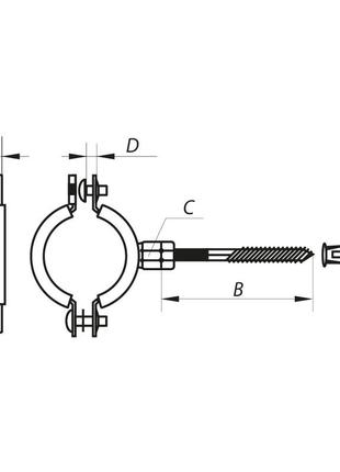 Хомут трубний оцинкований koer kcb.10.g 2" (60-64) сірий (kr2789)2 фото