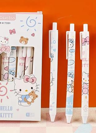 6 шт. ручки гелеві з чорнилом sanrio hello kitty, , швидковисихаючі
