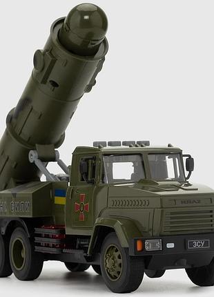 Игрушка военная машинка краз с ракетной установкой автопром4 фото