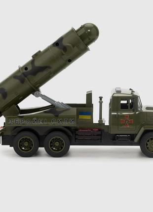 Игрушка военная машинка краз с ракетной установкой автопром6 фото