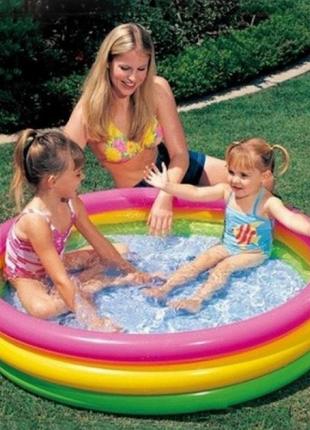 Надувний басейн веселка intex