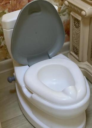 Горшок детский со спинкой и держателем туалетной бумаги звук свет pilsan