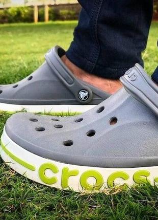 Сабо crocs bayaband clog slate grey сабо мужские крокс серые.