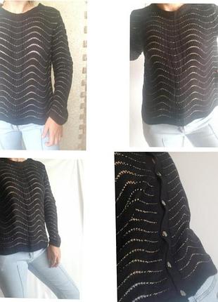 Черный свитер трансформер с пуговицами naf-naf