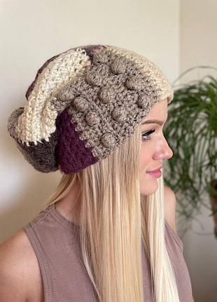 Шапка печворк  шоколадница