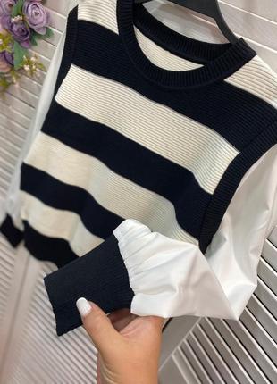 Кофта-рубашка комбинированная