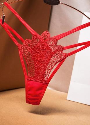 Червоні трусики стрінги сексуальна білизна красные стринги сексуальные трусики 2272