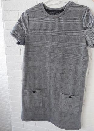 Платье трапеция в клетку офис школа