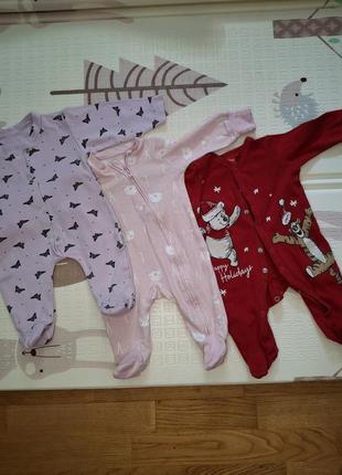 Пакет вещей на 1-2 месяца. ромперы next, погреба, комплект, человечек, боди.