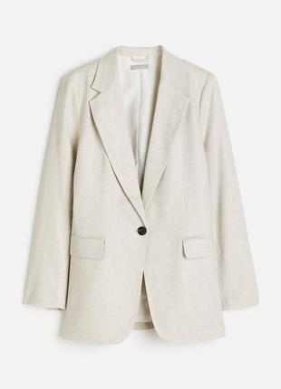 Натуральный пиджак h&m лен и вискоза р. м