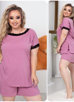 Батальний домашній костюм з мереживом 48-66 розмірів. 1763598