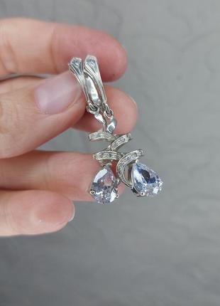 Серебряные серьги, серьги серебро, серьги с камушками, 925 пробы